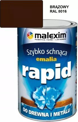 SZYBKO SCHNĄCA EMALIA ALKIDOWA RAPID BRĄZOWY 8016 0.7L MALEXIM SZYBKO SCHNĄCA EMALIA ALKIDOWA RAPID BRĄZOWY 8016 0.7L MALEXIM