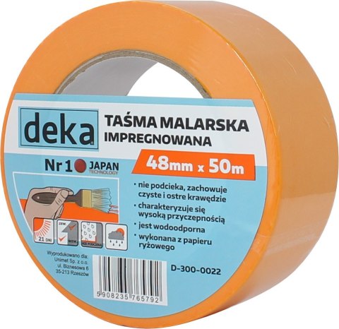 TAŚMA RYŻOWA MALARSKA IMPREGNOWANA 48MM*50M DEKA TAŚMA RYŻOWA MALARSKA IMPREGNOWANA 48MM*50M DEKA