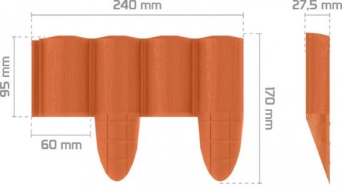 PALISADA OGRODOWA ECO 2,4M CEGLASTA CELL-FAST PALISADA OGRODOWA ECO 2,4M CEGLASTA CELL-FAST