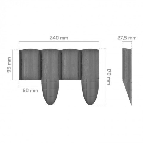 PALISADA OGRODOWA ECO 2,4M GRAFITOWA CELL-FAST PALISADA OGRODOWA ECO 2,4M GRAFITOWA CELL-FAST