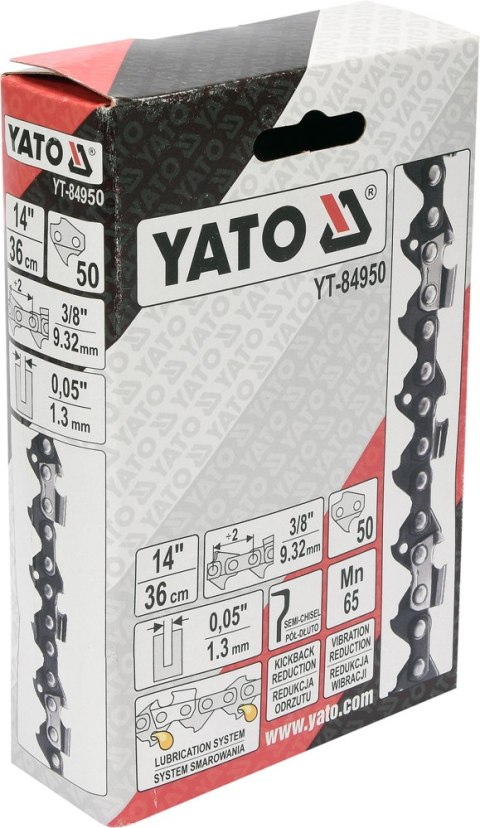 ŁAŃCUCH TNĄCY DO PILARKI 14'' 3/8' 1.3MM 50Z YATO ŁAŃCUCH TNĄCY DO PILARKI 14'' 3/8' 1.3MM 50Z YATO