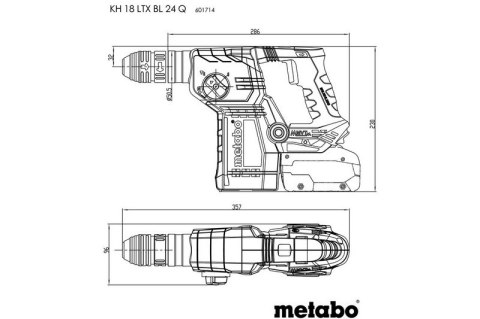 MŁOT UDAROWY OBROTOWY AKUMULATOROWY KH 18 LTX BL 24 Q METABO MŁOT UDAROWY OBROTOWY AKUMULATOROWY KH 18 LTX BL 24 Q METABO