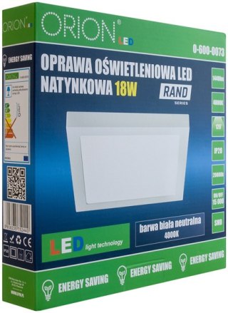 PANEL LED NATYNKOWY Z ZASILACZEM RAND 225*225 18W ORION