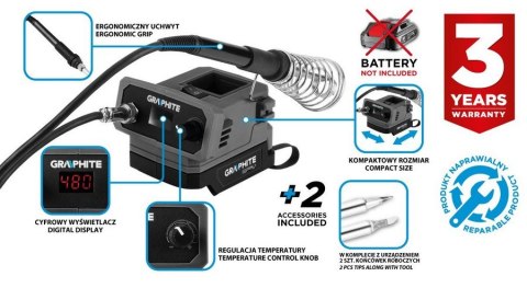 STACJA LUTOWNICZA ENERGY+ 18V, BEZ AKUMULATORA. GRAPHITE