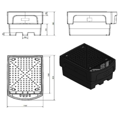 Wanna wychwytowa podstawa pod 1 zbiornik IBC 1100L plastikowa PE CEMO 10950 Wanna wychwytowa podstawa pod 1 zbiornik IBC 1100L plastikowa PE CEMO 10950