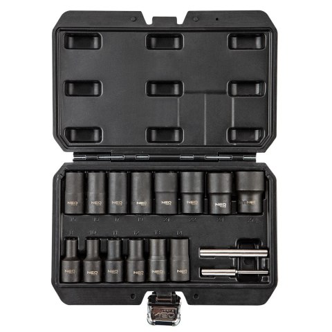 ZESTAW NASADEK 1/2'' DO USZKODZONYCH NAKRĘTEK 16SZT. NEO ZESTAW NASADEK 1/2'' DO USZKODZONYCH NAKRĘTEK 16SZT. NEO