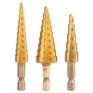 ZESTAW WIERTEŁ STOPNIOWYCH HSS TIN 3-20 MM HEX 3 SZT. NEO