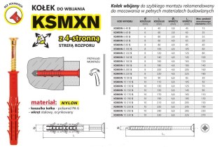 KOŁEK SZYBKI MONTAŻ KSMXN 8*60MM UN