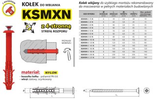 KOŁEK SZYBKI MONTAŻ Z KOŁNIERZEM KSMXN 8*80MM UN