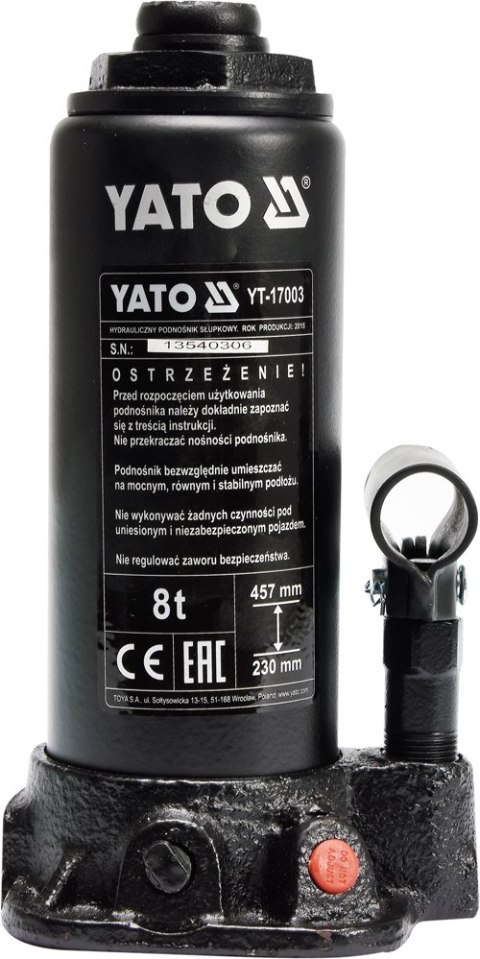 PODNOŚNIK HYDRAULICZNY SŁUPKOWY 5T YATO PODNOŚNIK HYDRAULICZNY SŁUPKOWY 5T YATO