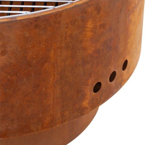 Palenisko ogrodowe z rusztem i pogrzebaczem 60 x 60 x 34.5 cm - efekt rdzy Palenisko ogrodowe z rusztem i pogrzebaczem 60 x 60 x 34.5 cm - efekt rdzy