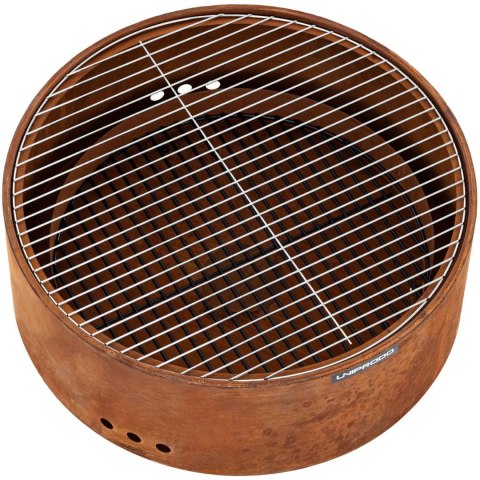 Palenisko ogrodowe z rusztem i pogrzebaczem 60 x 60 x 34.5 cm - efekt rdzy Palenisko ogrodowe z rusztem i pogrzebaczem 60 x 60 x 34.5 cm - efekt rdzy
