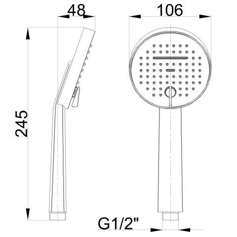SŁUCHAWKA NATRYSKOWA GABRO PLUS 2-FUNKCYJNA CHROM INVENA SŁUCHAWKA NATRYSKOWA GABRO PLUS 2-FUNKCYJNA CHROM INVENA