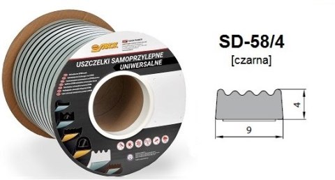 USZCZELKA CZARNA SD-58/4-0 DGP 9*4 MB STOMIL USZCZELKA CZARNA SD-58/4-0 DGP 9*4 MB STOMIL