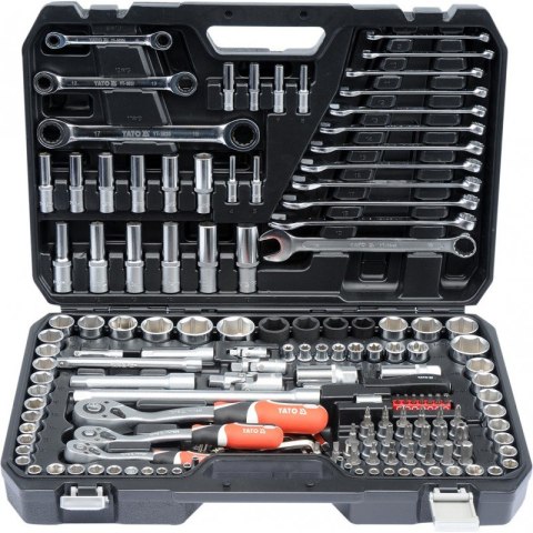 ZESTAW NARZĘDZIOWY XXL 1/4'', 3/8'', 1/2'' 150 SZT YATO ZESTAW NARZĘDZIOWY XXL 1/4'', 3/8'', 1/2'' 150 SZT YATO