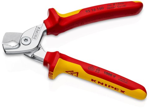 NOŻYCE DO KABLI IZOLOWANE 1000V 160MM KNIPEX
