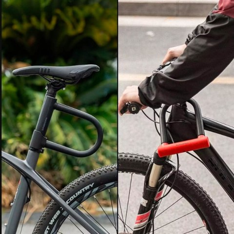 Zapięcie rowerowe U-Lock wzmacniany zamek na klucz - czarne Zapięcie rowerowe U-Lock wzmacniany zamek na klucz - czarne
