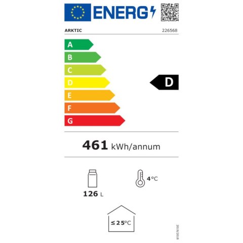 Lodówka chłodziarka barowa sklepowa na napoje 1-drzwiowa 3 półki 135 W 126 l - Hendi 226568 Lodówka chłodziarka barowa sklepowa na napoje 1-drzwiowa 3 półki 135 W 126 l - Hendi 226568
