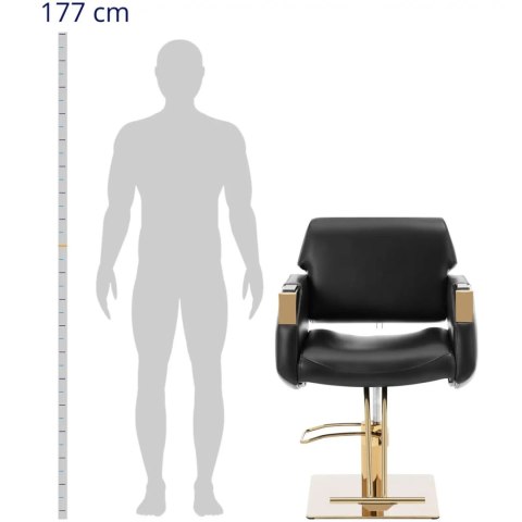 Fotel fryzjerski barberski kosmetyczny z podnóżkiem Physa PENRYN - czarno złoty Fotel fryzjerski barberski kosmetyczny z podnóżkiem Physa PENRYN - czarno złoty