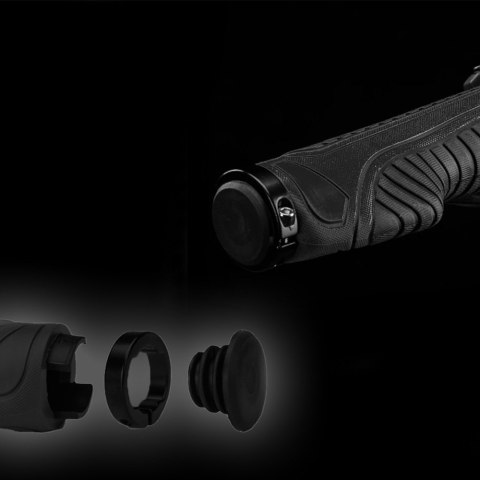 Gripy chwyty rowerowe ergonomiczne śr. 22mm czarne