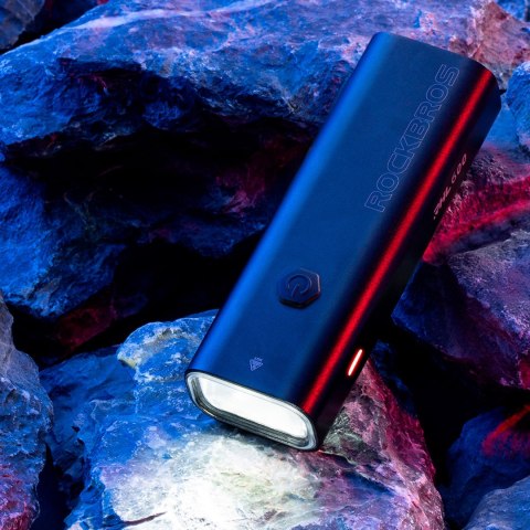 Lampka rowerowa przednia z funkcją latarki biała 600lm IPX6 USB-C - czarna