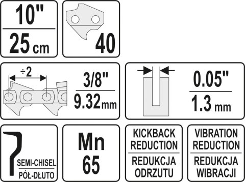 ŁAŃCUCH TNĄCY DO PILARKI 10'' 3.8'' YATO ŁAŃCUCH TNĄCY DO PILARKI 10'' 3.8'' YATO