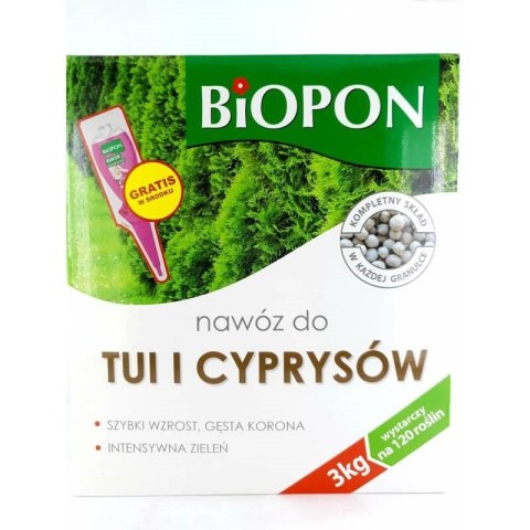 NAWÓZ - DO TUI I CYPRYSÓW 3KG BIOPON NAWÓZ - DO TUI I CYPRYSÓW 3KG BIOPON