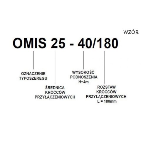POMPA OBIEGOWA C.O. OMIS 25-40/180 OMNIGENA POMPA OBIEGOWA C.O. OMIS 25-40/180 OMNIGENA
