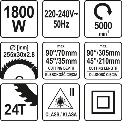 UKOŚNICA 225M 1800W Z LASEREM YATO