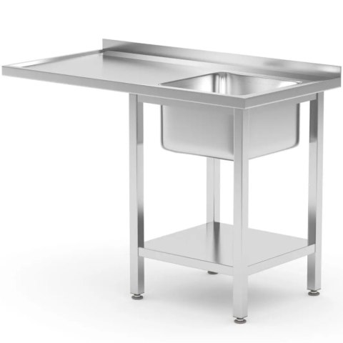 Zlew gastronomiczny z półką blatem na zmywarkę lodówkę 120 x 70 x 85 cm - PRAWY Zlew gastronomiczny z półką blatem na zmywarkę lodówkę 120 x 70 x 85 cm - PRAWY