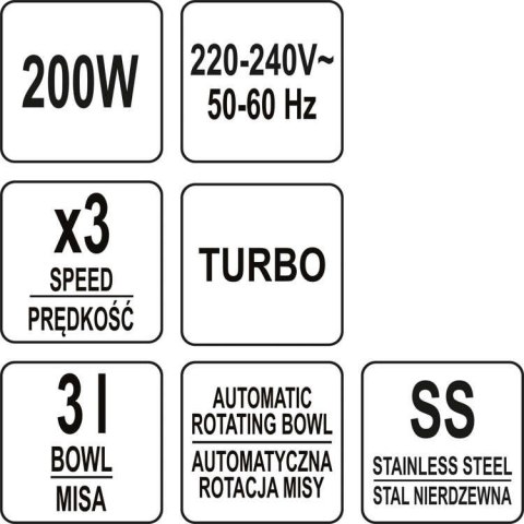 MIKSER RĘCZNY 200-250W MISA, STAL NIERDZEWNA LUND