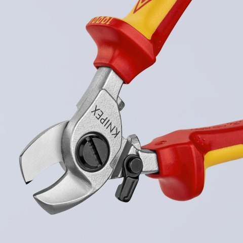NOŻYCE DO KABLI ZE SPRĘŻYNĄ ROZWIERAJĄCĄ IZOLOWANE 165MM KNIPEX