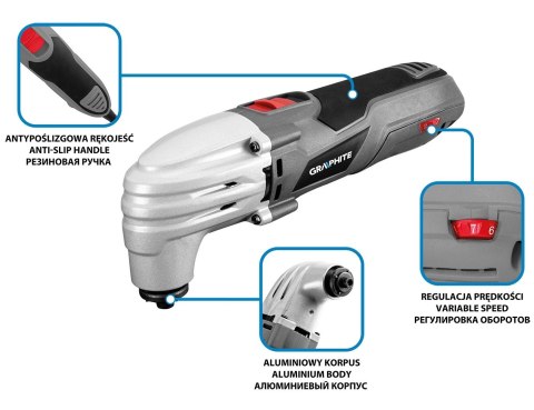 URZĄDZENIE WIELOFUNKCYJNE 250W, ILOŚĆ OSCYLACJI 15000-21000 GRAPHITE URZĄDZENIE WIELOFUNKCYJNE 250W, ILOŚĆ OSCYLACJI 15000-21000 GRAPHITE