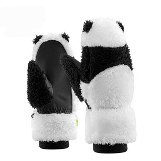 Rękawiczki narciarskie Panda dla dzieci i dorosłych rozmiar S - czarne/białe