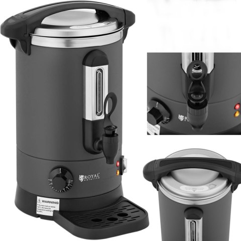 Warnik podgrzewacz do wody z podwójnymi ściankami i ociekaczem 6.1 L 1500 W szary Warnik podgrzewacz do wody z podwójnymi ściankami i ociekaczem 6.1 L 1500 W szary