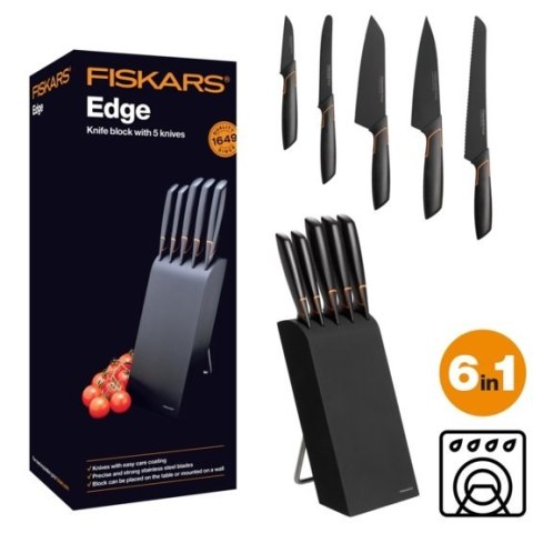 ZESTAW 5 NOŻY W BLOKU 2 FISKARS ZESTAW 5 NOŻY W BLOKU 2 FISKARS