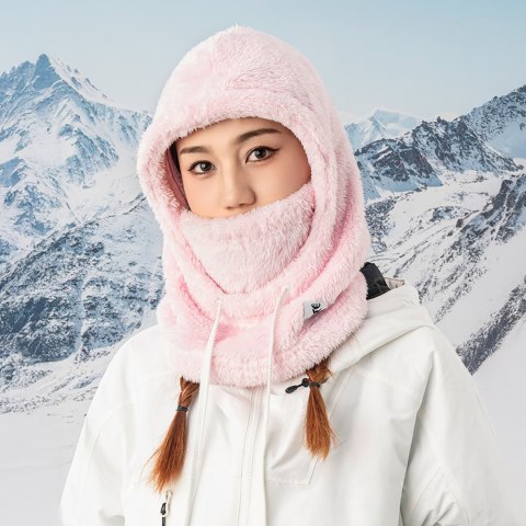 Ciepła kominiarka z futerka zimowa narciarska Arctic Velvet rozmiar M - różowa Ciepła kominiarka z futerka zimowa narciarska Arctic Velvet rozmiar M - różowa