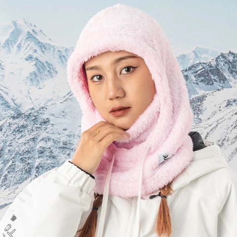 Ciepła kominiarka z futerka zimowa narciarska Arctic Velvet rozmiar M - różowa Ciepła kominiarka z futerka zimowa narciarska Arctic Velvet rozmiar M - różowa