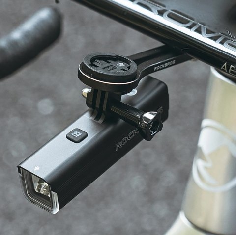 Lampka rowerowa przednia 5000mAh 1500lm IPX6 mocowanie Garmin i GoPro - czarna