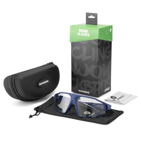 Okulary rowerowe fotochromowe UV400 z etui SP216BL - niebieskie Okulary rowerowe fotochromowe UV400 z etui SP216BL - niebieskie