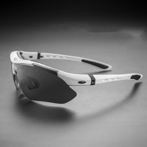 Okulary rowerowe polaryzujące 10002 - ZESTAW - białe Okulary rowerowe polaryzujące 10002 - ZESTAW - białe