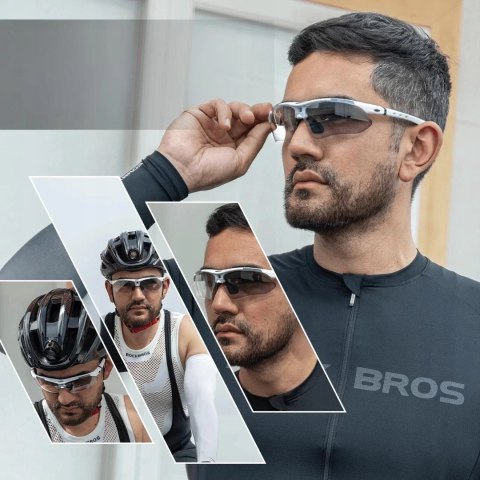 Okulary rowerowe polaryzujące 10002 - ZESTAW - białe Okulary rowerowe polaryzujące 10002 - ZESTAW - białe