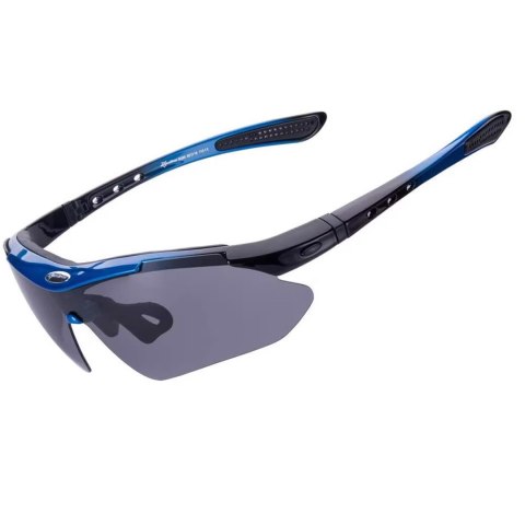 Okulary rowerowe polaryzujące 10007 - ZESTAW - czarno-niebieskie Okulary rowerowe polaryzujące 10007 - ZESTAW - czarno-niebieskie