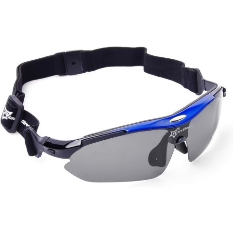Okulary rowerowe polaryzujące 10007 - ZESTAW - czarno-niebieskie Okulary rowerowe polaryzujące 10007 - ZESTAW - czarno-niebieskie