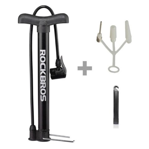 Pompka rowerowa podłogowa 120psi / 8bar końcówki do piłek materacy - czarna Pompka rowerowa podłogowa 120psi / 8bar końcówki do piłek materacy - czarna