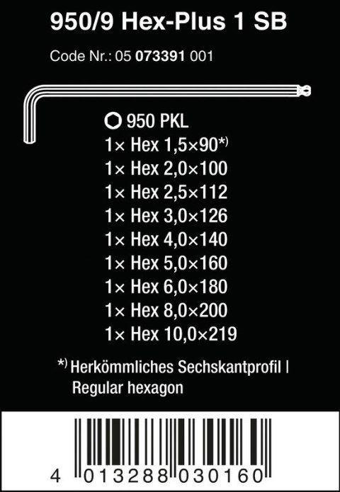 ZESTAW KLUCZY TRZPIENIOWYCH METRYCZNYCH Z KULKĄ HEX PLUS 9CZ WERA ZESTAW KLUCZY TRZPIENIOWYCH METRYCZNYCH Z KULKĄ HEX PLUS 9CZ WERA