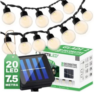GIRLANDA SOLARNA GLADI 2, 20 LED G40 7,5M UN