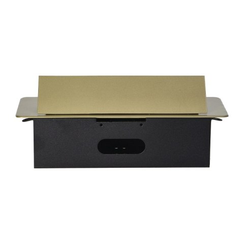 GNIAZDO WPUSZCZANE W BLAT 2X2P+Z, 2XUSB PŁASKI RANT MOSIĄDZ ORNO