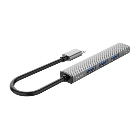 Hub AH-13 stacja dokująca rozdzielacz USB-C na 4x USB-A - szary Hub AH-13 stacja dokująca rozdzielacz USB-C na 4x USB-A - szary