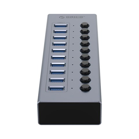 Hub BT2U3-10AB z włącznikami 10x USB-A - szary Hub BT2U3-10AB z włącznikami 10x USB-A - szary